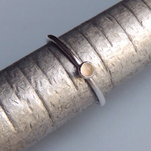 Moonstone Ring Sterling Silver Stacking Ring White Stone Ring image 3