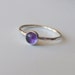 Amethyst Ring Sterling Silver Stacking Ring Bezel Set 