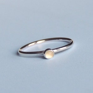 Moonstone Ring Sterling Silver Stacking Ring White Stone Ring image 4