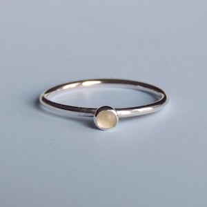 Moonstone Ring Sterling Silver Stacking Ring White Stone Ring image 1