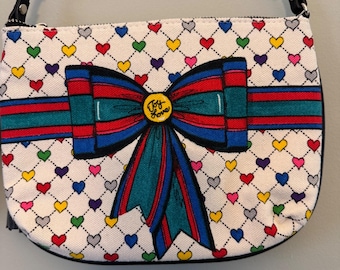 Brighton Love & Joy Crossbody Bag With Heart Print and Tassel Accent and Notebook