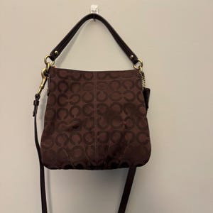 Coach Madison Brook Brown Signature C Crossbody Bag w/ Leather Strap