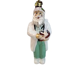 Kurt S. Adler Polonaise Doctor Glass Santa Ornament 5.5 Inches Handpainted Holiday Decor