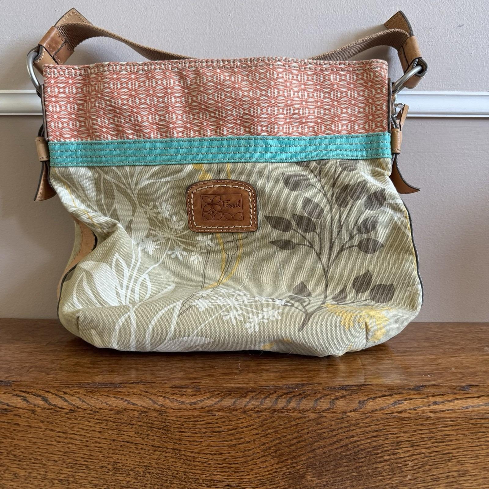 Fossil Tan and Cream Floral Women\'s Bag Fossil Floral Bag - Etsy main image 3