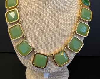Kate Spade New York Green Faceted Frame of Mind Statement Necklace Gold-Tone