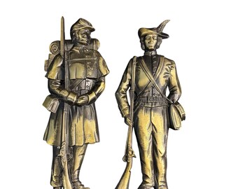 Civil War Soldier Wall Plaques Enesco Japan Brass-Tone Metal 18" Decorative Art