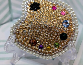 Hand-Rhinestoned Paint Pallet Pasties: Reusable Stage Accessory