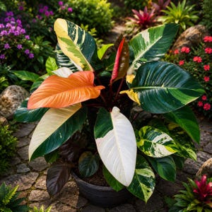 Variegated philodendron congo - Etsy 日本