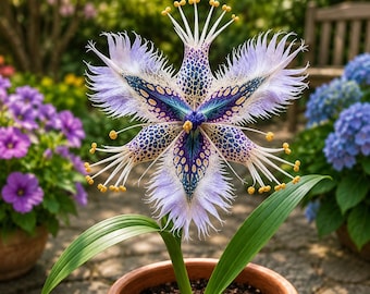 Orquídea Garza Blanca (Planta Viva) / Flor de Garza Exótica Rara / Orquídea de Jardín Tropical