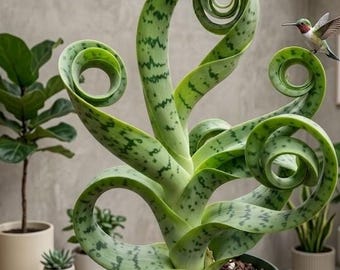 Seltene Spiral-Schlange Pflanzenleben | Lockige Sansevieria Cylindrica im Topf