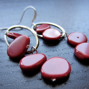 Crimson coral modern earrings