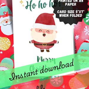 ho ho ho merry christmas card, santa, Christmas Greeting Card, Blank Card, Holiday Card