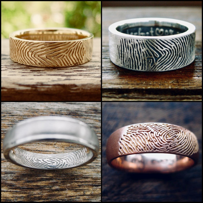 Order Your Hand Crafted Custom Made Finger Print Wedding Ring Etsy