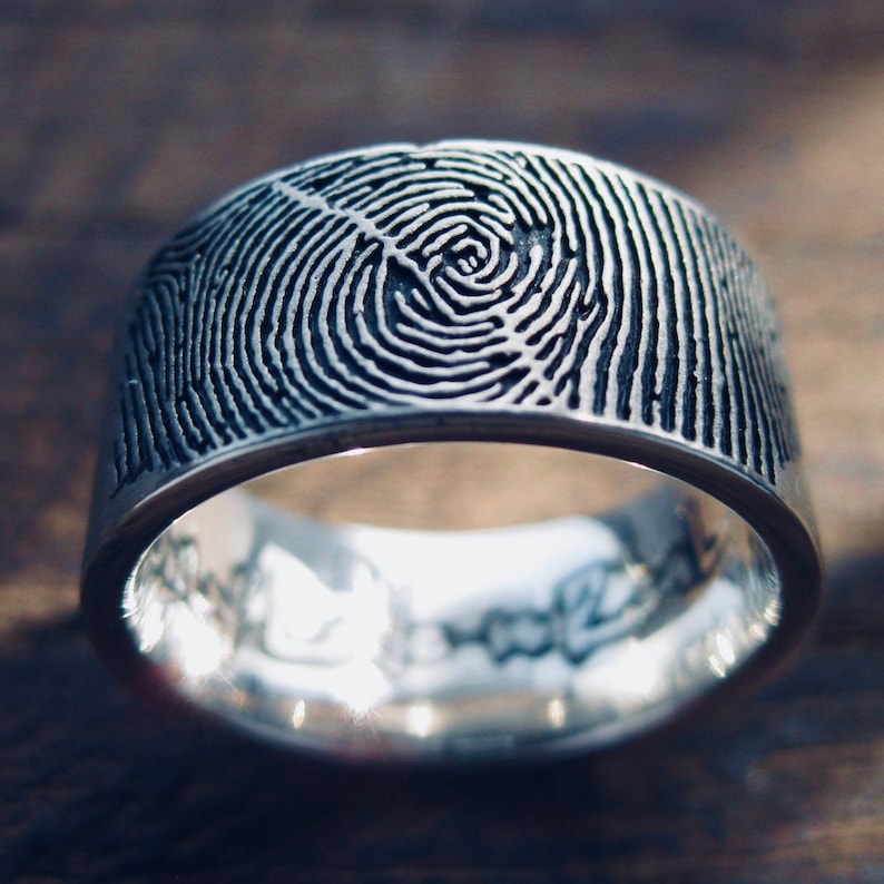 Order Your Hand Crafted Custom Made Finger Print Wedding Ring Etsy