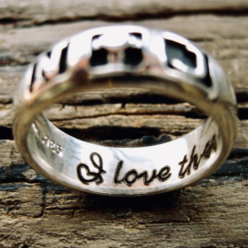 Sterling Silver Romeo & Juliet Wedding Ring with Custom | Etsy