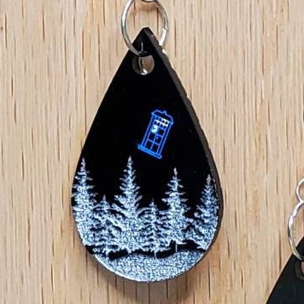 TARDIS Dr Who Earrings Fandom Jewelry