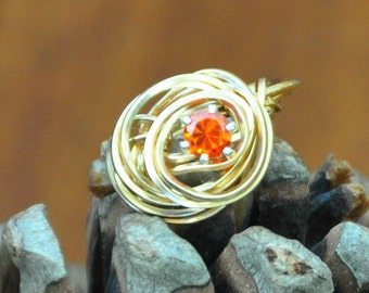 Gold Filled wire rings with CZ or beads