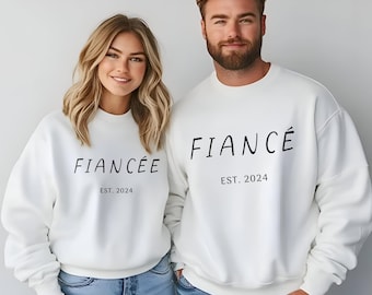 Verlobte Sweatshirt Paar Verlobte, ich sagte Ja persönliches Engagement T-Shirt Benutzerdefinierte Verlobung Bachelorette Brautdusche Geschenk für Sie oder Jungvermählten
