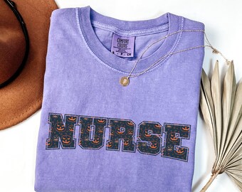 Halloween Nurse Shirt, Funny Skeleton Nurse Tee, Spooky Season RN Shirt, Ghost Nurse T-Shirt, Comfort Colors®, Halloween Gift, Nurse Gift