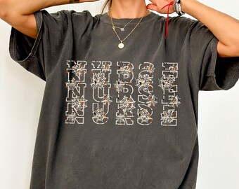 Halloween Nurse Shirt, Funny Skeleton Nurse Tee, Spooky Season RN Shirt, Ghost Nurse T-Shirt, Comfort Colors®, Halloween Gift, Nurse Gift