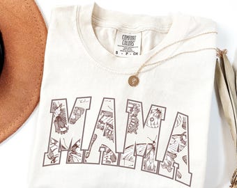 Mama T-Shirt Comfort Colors for Expecting, First-Time Mom Gift or Seasoned Pro on Mother’s Day! Oversized Mom Life Shirt great new mom gift.