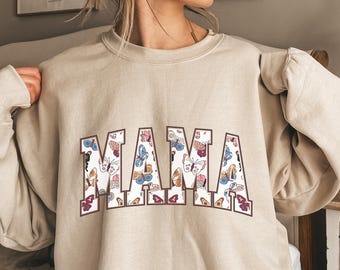 Mama Butterflies Sweatshirt  for Expecting, First-Time Mom Gift or Seasoned Pro on Mothers Day! Mom Life Sweatshirt Butterflies new mom gift