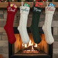 Mom and Dad for Stocking, Name Embroidered Christmas Stocking, Personalized Family Christmas Stockings, Knitted Stockings With Name,Holiday