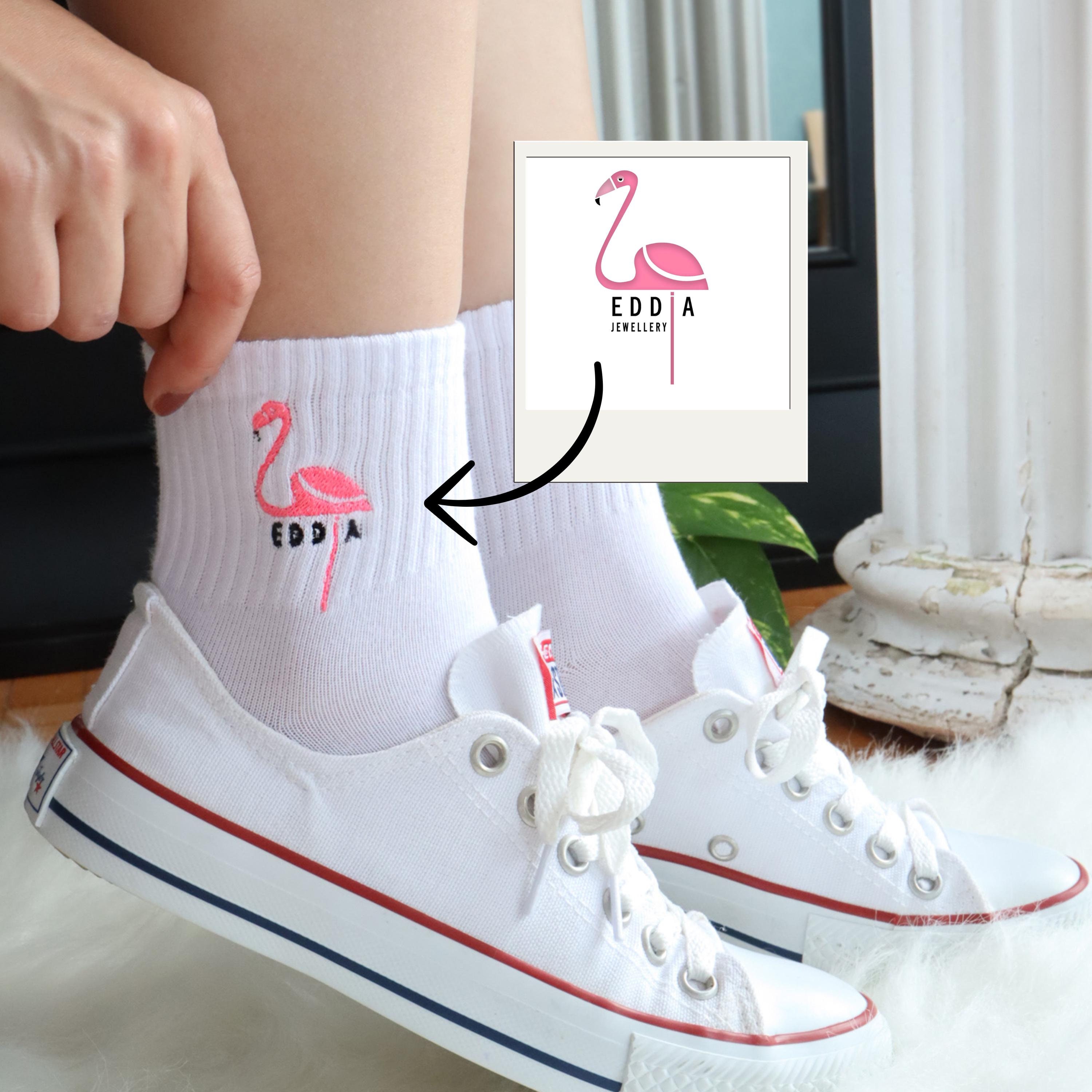 Logo Embroidered Socks for the Workplace, Personalized Clothing for the Company, Custom Embroidered Name Socks, Brand Logo Embroidered Socks
