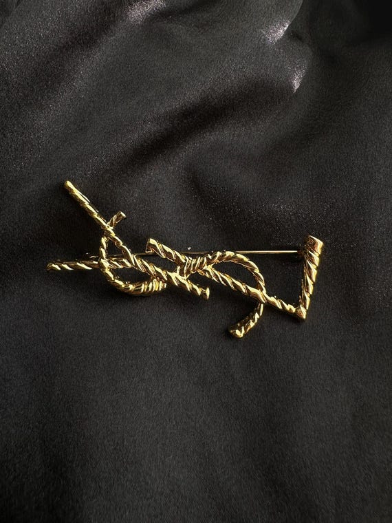 YSL VTG Yves Saint Laurent Golden Vintage Brooch