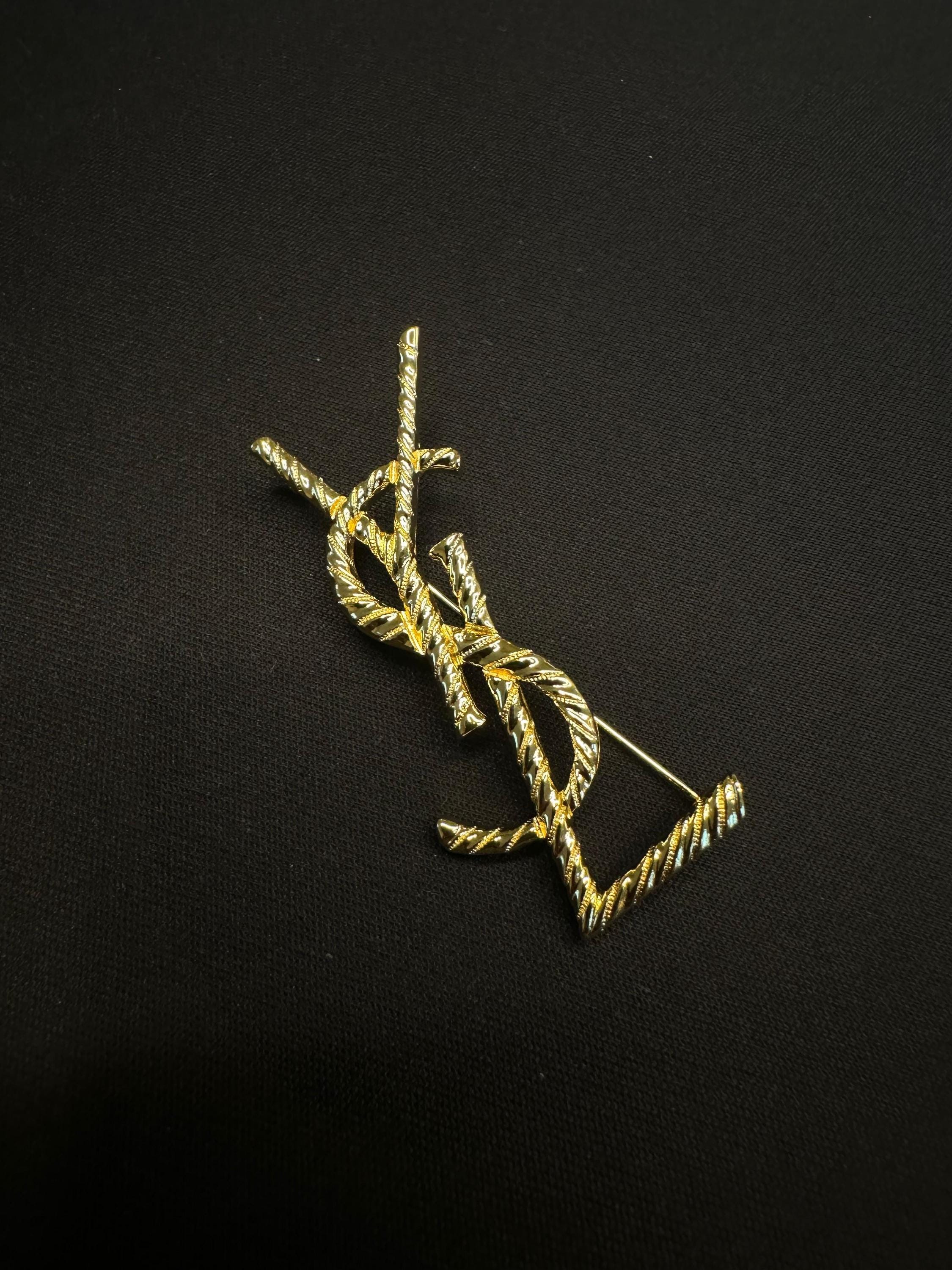 Gold Ysl Brooch - Etsy