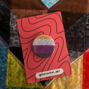 Non Binary Button - Queer handmade art