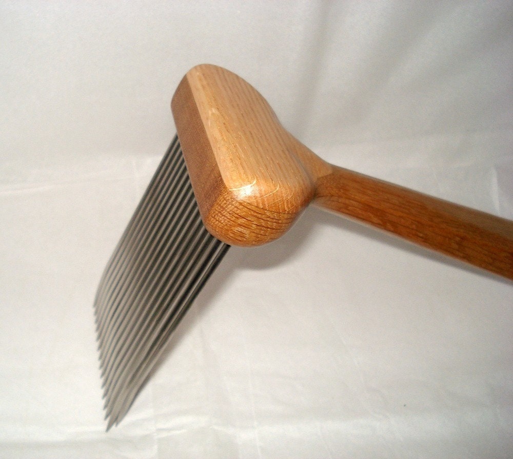 Made to Order 2 Pitch Wool Comb & Hackle Set in Oak and Purple Etsy