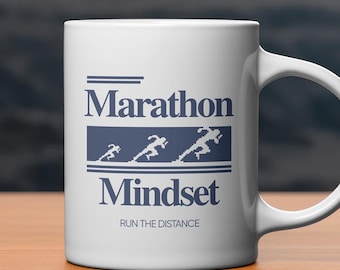 Marathon-Mentalitätsbecher, Geschenk für Läufer, Laufbecher, Marathon-Motivation, Laufinspiration, Marathongeschenk, Geschenk für Freund, Laufbecher