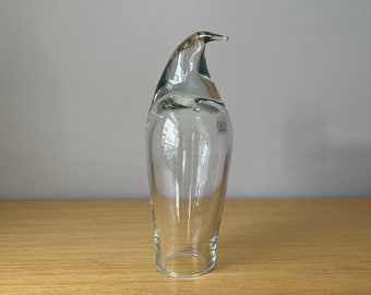 Pingouin blenko en verre transparent, design Don Shepherd