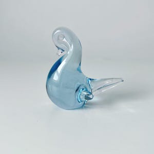 vintage blue glass bird figurine