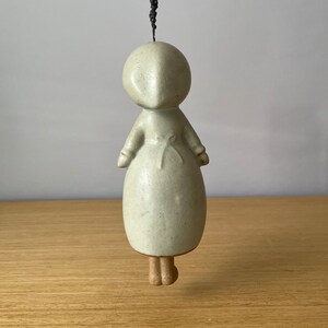 vintage japanese stoneware girl bell/chime image 4