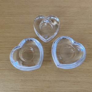 vintage set of three orrefors sweden crystal heart candle holders