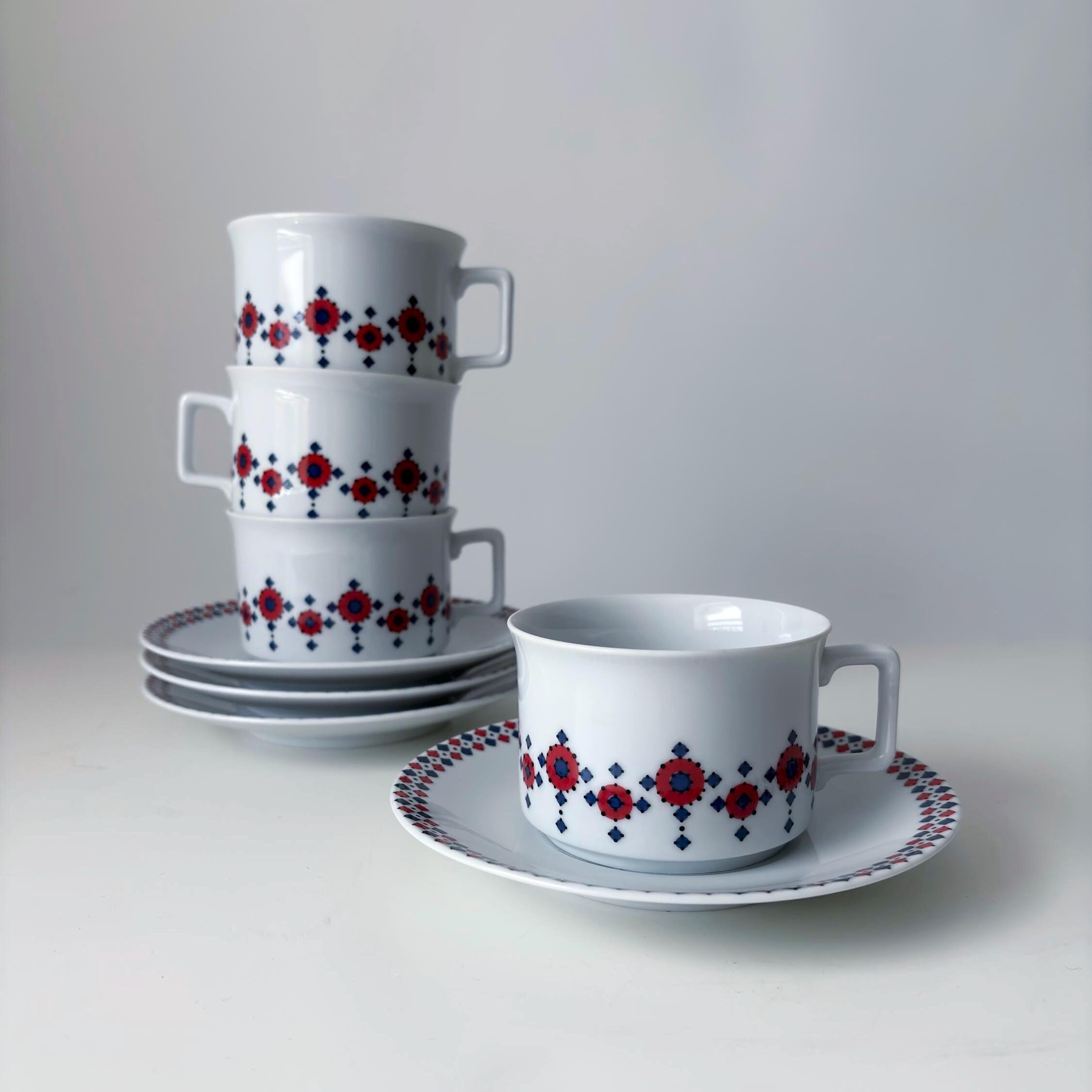 ドイツヴィンテージ schirnding bavaria トリオセット Bavaria Schirnding Art Deco Porcelain Trio Set - Cup, Saucer and