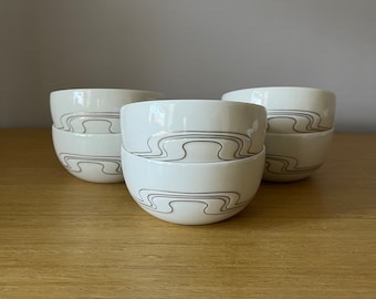 rosenthal germany asimmetria fruit / dessert bowls, white gold, bjørn wiinblad