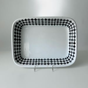 mid century rörstrand sweden ‘red top’ rectangular dish, marianne westman design