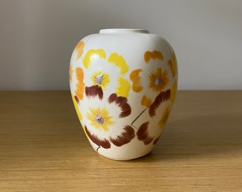 vintage hand painted floral vase