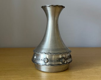 vintage brutalist norwegian pewter vase