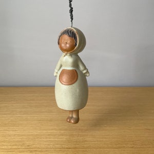 vintage japanese stoneware girl bell/chime image 2