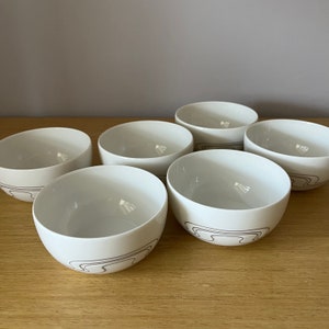 vintage rosenthal germany asimmetria fruit / dessert bowls, white gold, bjørn wiinblad image 3