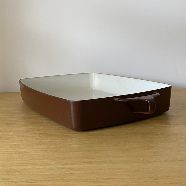 brown dansk kobenstyle rectangular baking / roasting / lasagna pan / chestnut large baker