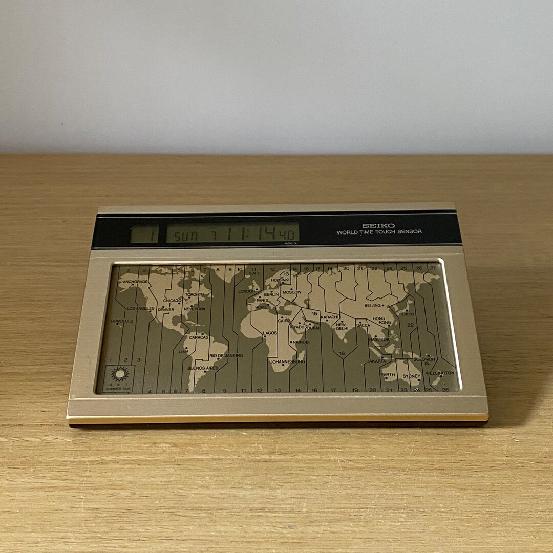 Seiko World Time Zones Touch Clock Etsy