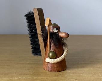 mid century viking warrior figurine, japanese shoe brush