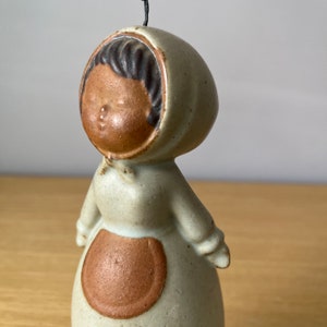 vintage japanese stoneware girl bell/chime image 1