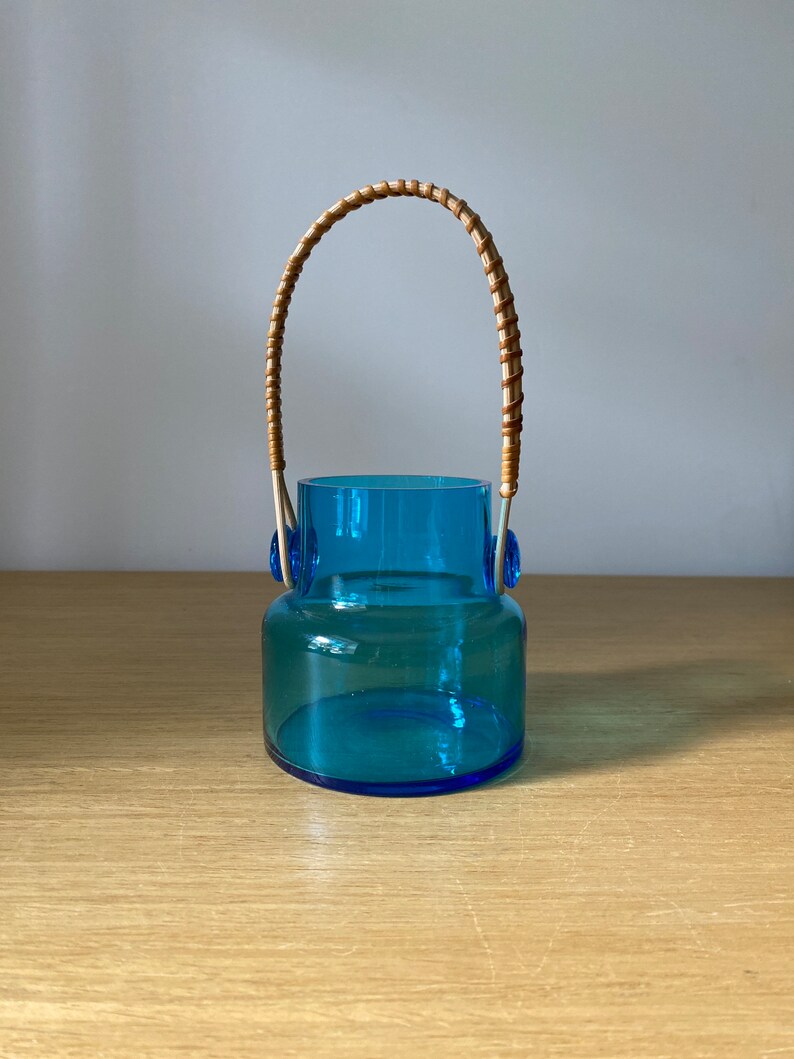 Takahashi Glass Jar With Rattan Handle Etsy