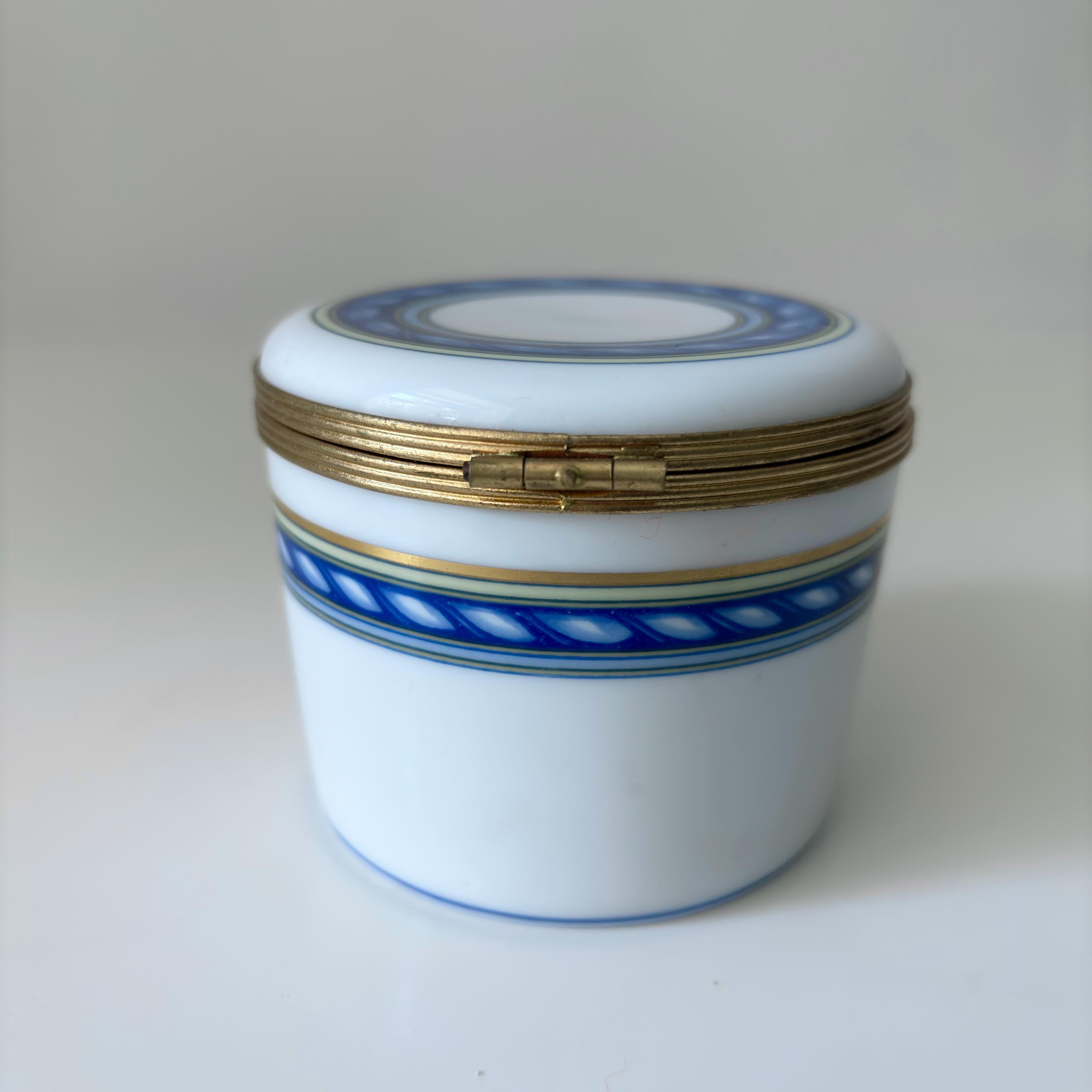 Vintage Raynaud Limoges France Porcelain Candle Box / Lidded Jar